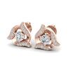 0.76 ctw Micro Pave VS/SI Diamond Certified Earrings 14k Rose Gold - REF-55F9M