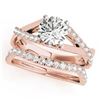 Image 1 : 1.06 ctw Certified VS/SI Diamond 2pc Wedding Set 14k Rose Gold - REF-115N9F
