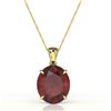 Image 2 : 9 ctw Garnet Designer Solitaire Necklace 18k Yellow Gold - REF-35N2F