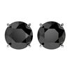 Image 1 : 2.50 ctw Fancy Black Diamond Solitaire Stud Earrings 10k White Gold - REF-42Y2X