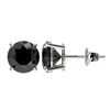 Image 2 : 2.50 ctw Fancy Black Diamond Solitaire Stud Earrings 10k White Gold - REF-42Y2X