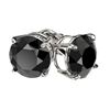 Image 3 : 2.50 ctw Fancy Black Diamond Solitaire Stud Earrings 10k White Gold - REF-42Y2X