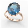 Image 2 : 9 ctw London Blue Topaz Designer Engagment Ring 14k Rose Gold - REF-39G6W