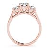 Image 3 : 0.5 ctw Certified VS/SI Diamond 3 Stone Ring 18k Rose Gold - REF-55W9H
