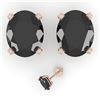 Image 2 : 10 ctw Oval Black Diamond Stud Designer Earrings 14k Rose Gold - REF-178F4M