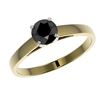 Image 2 : 0.75 ctw Fancy Black Diamond Solitaire Engagment Ring 10k Yellow Gold - REF-23W3H