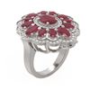 Image 1 : 8.61 ctw Ruby & Diamond Ring 18K White Gold - REF-157M6G