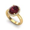 Image 2 : 2.50 ctw Garnet & Micro Pave VS/SI Diamond Ring 18k Yellow Gold - REF-38A8N