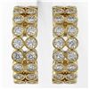 Image 2 : 3.08 ctw Diamond Designer Earrings 18K Yellow Gold - REF-272N9F