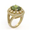 Image 2 : 7.66 ctw Certified Tourmaline & Diamond Victorian Ring 14K Yellow Gold - REF-215F3M