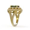 Image 3 : 7.66 ctw Certified Tourmaline & Diamond Victorian Ring 14K Yellow Gold - REF-215F3M