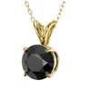 Image 2 : 1 ctw Fancy Black Diamond Solitaire Necklace 10k Yellow Gold - REF-21H5R