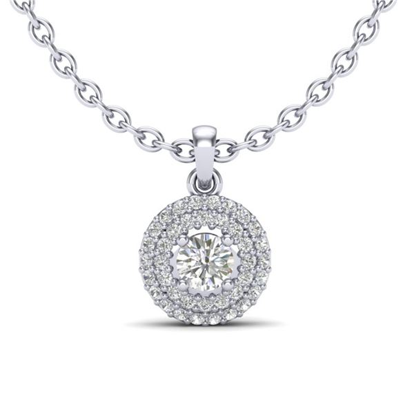 0.60 ctw Micro Pave VS/SI Diamond Designer Necklace 18k White Gold - REF-55Y2X