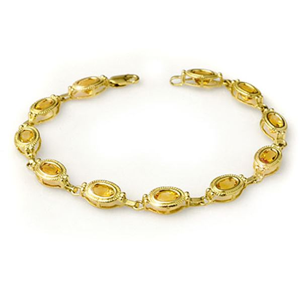 5.05 ctw Citrine Bracelet 10k Yellow Gold - REF-26Y2X