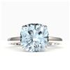 Image 1 : 6 ctw Sky Blue Topaz Designer Engagment RNG 18k White Gold - REF-32F8M