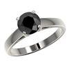 Image 2 : 1.50 ctw Fancy Black Diamond Solitaire Engagment Ring 10k White Gold - REF-35H6R