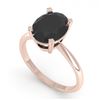 Image 2 : 5.0 ctw Oval Black Diamond Engagment Designer Ring 14k Rose Gold - REF-133A5N