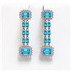 Image 1 : 11.04 ctw Swiss Topaz & Diamond Earrings 14K White Gold - REF-194M2G