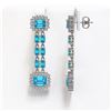 Image 2 : 11.04 ctw Swiss Topaz & Diamond Earrings 14K White Gold - REF-194M2G