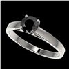 Image 1 : 0.75 ctw Fancy Black Diamond Solitaire Engagment Ring 10k White Gold - REF-23H3R