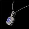 Image 3 : 6.05 ctw Tanzanite & Diamond Victorian Necklace 14K White Gold - REF-309M3G