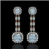 Image 1 : 16.22 ctw Aquamarine & Diamond Earrings 14K Rose Gold - REF-321H3R