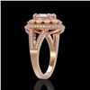 Image 3 : 3.95 ctw Certified Morganite & Diamond Victorian Ring 14K Rose Gold - REF-176Y8X