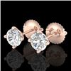 Image 1 : 1.01 ctw VS/SI Diamond Solitaire Art Deco Stud Earrings 18k Rose Gold - REF-121N5F