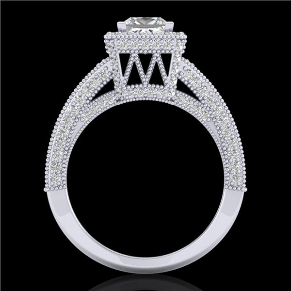 3.5 ctw Princess VS/SI Diamond Micro Pave Ring 18k White Gold - REF-581F8M