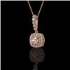 Image 1 : 2.15 ctw Morganite & Diamond Victorian Necklace 14K Rose Gold - REF-86M8G