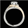 Image 2 : 2 ctw Certified Diamond Solitaire Halo Ring 10k 2Tone Gold - REF-381X8A