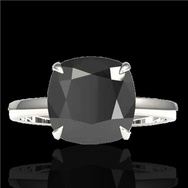 6 ctw Black Diamond Designer Engagment RNG 18k White Gold - REF-143R6K