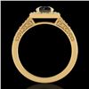 Image 3 : 1.1 ctw Fancy Black Diamond Engagment Art Deco Ring 18k Yellow Gold - REF-87K3Y