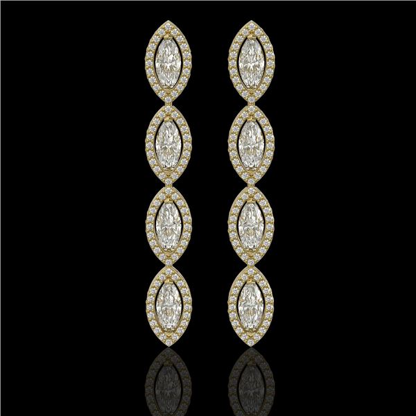 5.33 ctw Marquise Cut Diamond Micro Pave Earrings 18K Yellow Gold - REF-739R6K