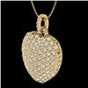 Image 2 : 3 ctw Micro Pave VS/SI Diamond Designer Heart Necklace 18k Yellow Gold - REF-200F2M