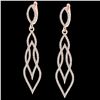 Image 1 : 1.90 ctw Micro Pave VS/SI Diamond Certified Earrings 14k Rose Gold - REF-143H5R