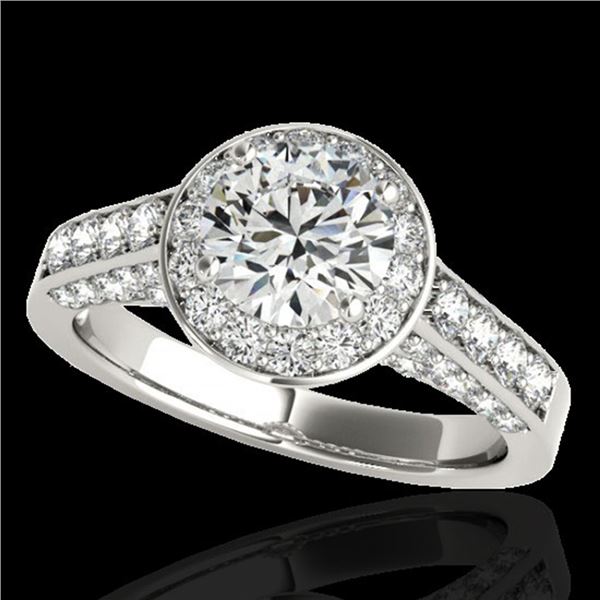 2.56 ctw Certified Diamond Solitaire Halo Ring 10k White Gold - REF-354M5G