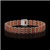 Image 3 : 21.51 ctw Garnet & Diamond Bracelet 14K Rose Gold - REF-318M2G