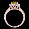 Image 2 : 2.01 ctw Certified SI/I Fancy Intense Yellow Diamond Ring 10k Rose Gold - REF-225H2R