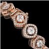 Image 3 : 8.44 ctw Cushion Cut Diamond Micro Pave Bracelet 18K Rose Gold - REF-736H2R