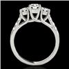 Image 2 : 3.25 ctw Certified Diamond 3 Stone Ring 10k White Gold - REF-357H3R