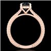 Image 3 : 1.45 ctw Fancy Black Diamond Engagment Art Deco Ring 18k Rose Gold - REF-109H3R
