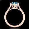Image 3 : 1.25 ctw Fancy Intense Blue Diamond Art Deco Ring 18k Rose Gold - REF-218M2G