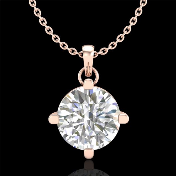 1 ctw VS/SI Diamond Solitaire Art Deco Stud Necklace 18k Rose Gold - REF-345M5G