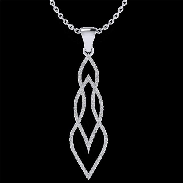 0.80 ctw Micro Pave VS/SI Diamond Certified Necklace 14k White Gold - REF-78W2H