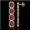 Image 2 : 20.59 ctw Ruby & Diamond Micro Pave Halo Earrings 10k Yellow Gold - REF-230W9H