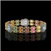 Image 1 : 21.1 ctw Sapphire & Diamond Bracelet 14K Yellow Gold - REF-273K3Y