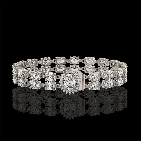 13.54 ctw Oval Diamond Bracelet 18K White Gold - REF-1529A6N