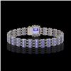Image 3 : 27.75 ctw Tanzanite & Diamond Bracelet 14K White Gold - REF-377K5Y