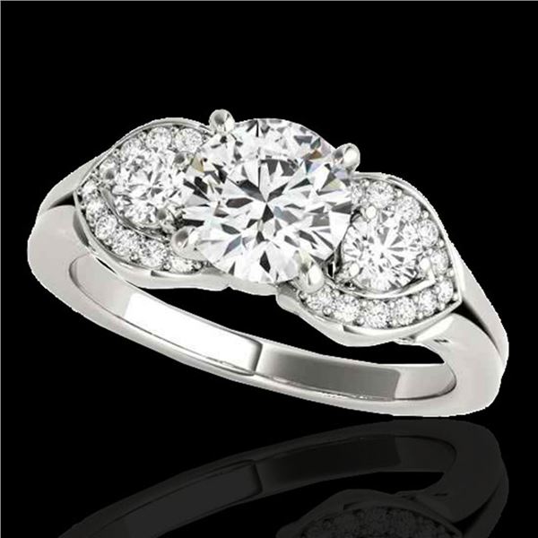 1.45 ctw Certified Diamond 3 Stone Ring 10k White Gold - REF-204X5A